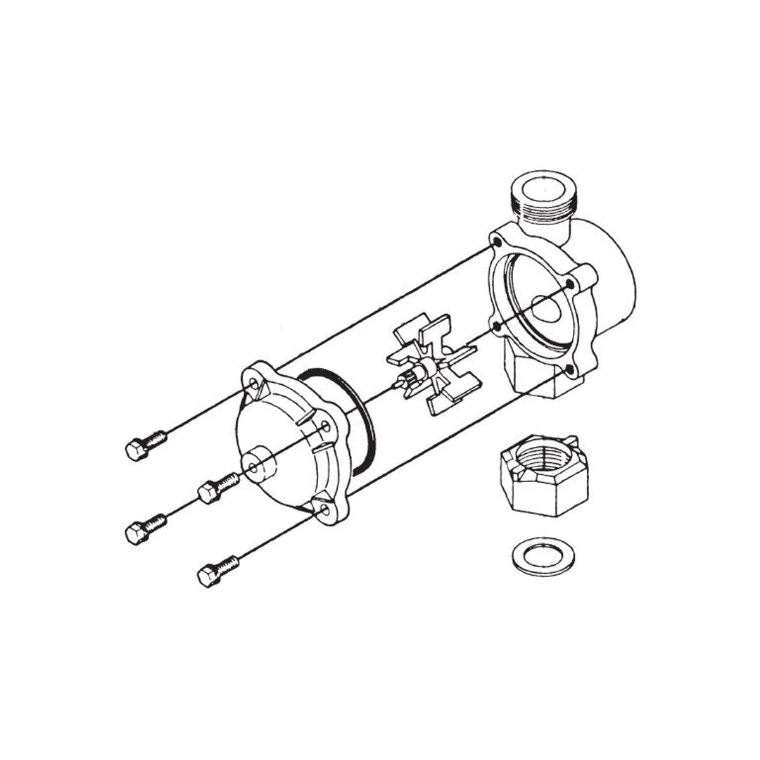 Fleck 60397 3/4" Standard Brass Meter Assembly