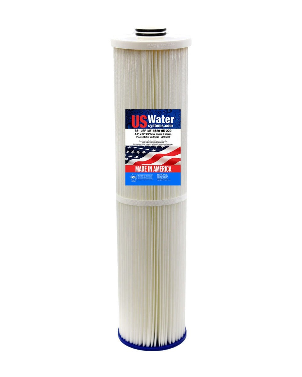 4.5" x 20" 5 Micron Pleated Sediment Filter | Posi-Seal