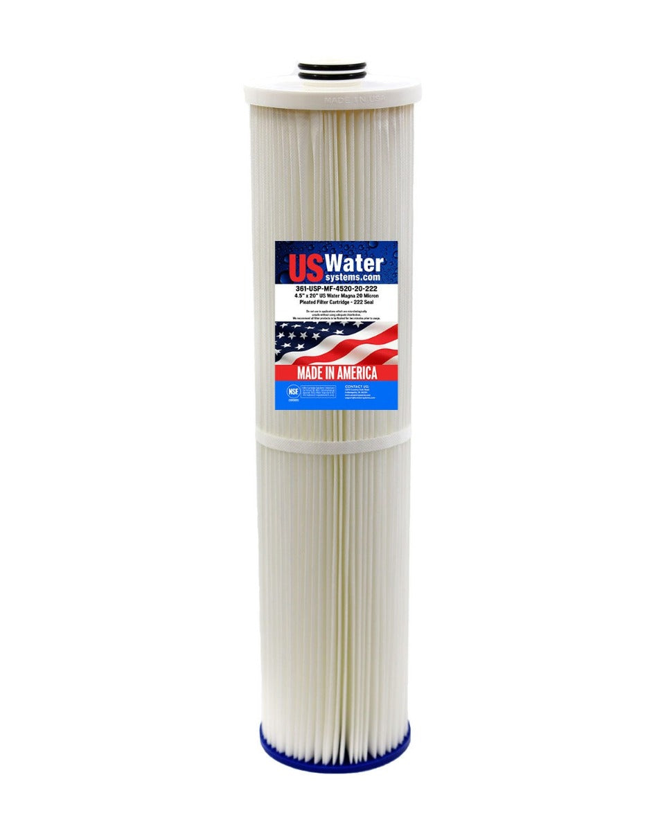 4.5" x 20" 20 Micron Pleated Sediment Filter | Posi-Seal